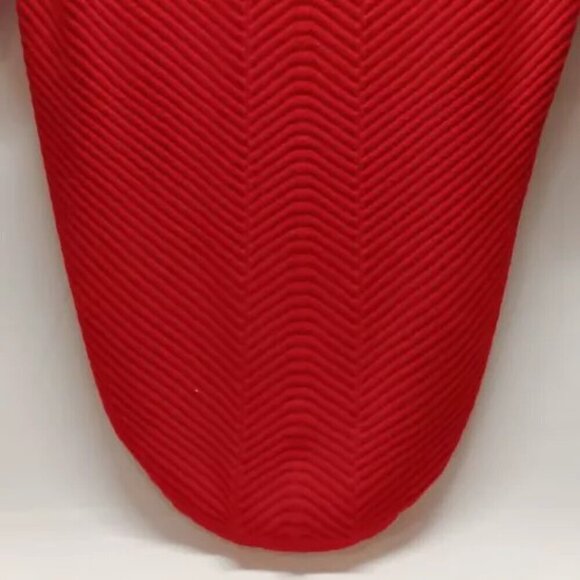 Express Chevron Pattern Knit V-Neck Sweater Women’s XS Red Droptail High-Low Hem - Picture 7 of 14